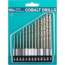 Impact Hex Shank Drill Bit Set 13 Pcs (1/16"-1/4"), M35 Cobalt Drill Bit Set, Quick Change Impact Driver Drill Bit Set for Hardened Metal, Stainless Steel, Cast Iron, Wood and Plastic